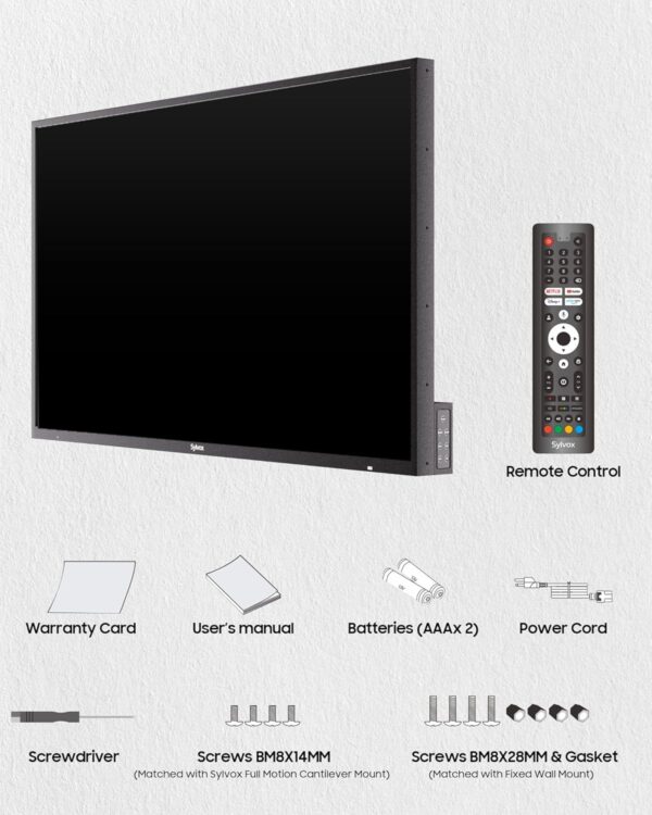 SYLVOX Outdoor TV, 55 inch 2000 Nit High Brightness Smart TVs, 4K Sunlight Readable Display, IP55 Waterproof, Smart TV for Outdoor Households or Commercial Places (Pool Pro 2.0/2024) - Image 12