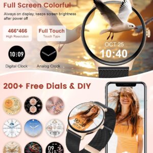 Smart Watches for Women, 1.43″ AMOLED Display Fitness Tracker with Bluetooth Make/Answer Call, Heart Rate/Sleep Monitor/Female Cycle, 100+ Sports Modes, IP67 Waterproof for Android/iPhone