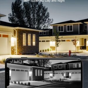 ANRAN Security Cameras Wireless Outdoor,2K 3MP Battery Powered Indoor Home Security Camera with AI Motion Detection & Color Night Vision,2-Way Talk Spotlight Siren Alarm, Work with Alexa,Waterproof