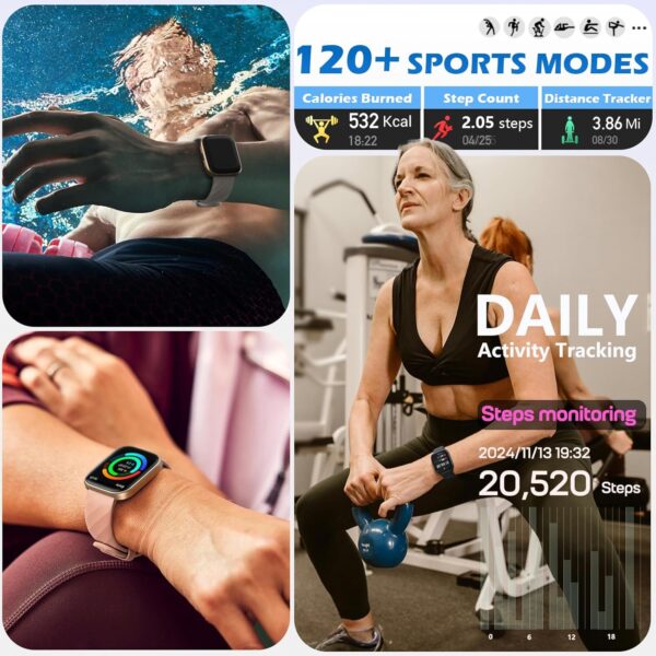 MorePro Smart Watch for Men Women(Make/Answer Call), 1.85" Smartwatch with 24/7 Heart Rate & Blood Pressure Monitor, Blood Oxy-gen Sleep Tracking, 120+ Sports Fitness Trackers for iPhone Android - Image 5