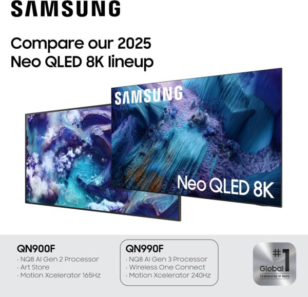 Samsung 85-Inch Class Neo QLED QN990F 8K Mini LED Smart TV (2025 Model) NQ8 AI Gen3 Processor, 8K AI Upscaling Pro, Wireless One Connect, Glare Free, Samsung Vision AI, Alexa Built-in - Image 5