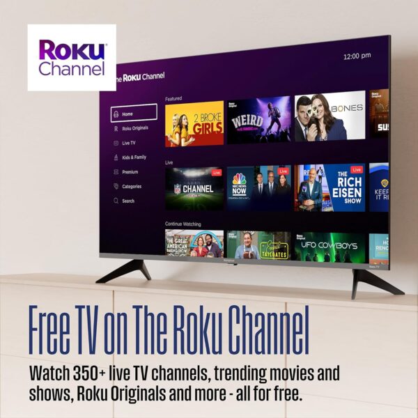 Westinghouse Edgeless Roku TV - 43 Inch Smart Television, 4K LED UHD w/HDR 10, Wi-Fi & Mobile App Connectivity, Flat Screen Compatible w/Apple AirPlay, Alexa, & Google Assistant - Image 9