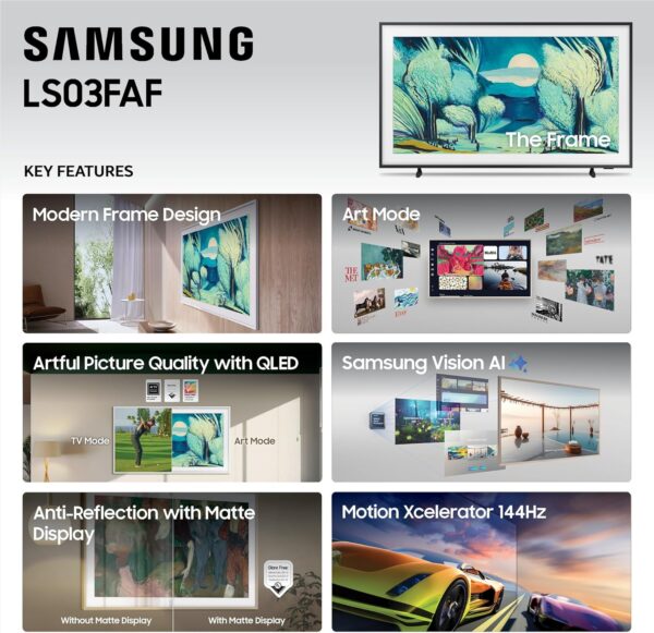 Samsung 43-Inch Class The Frame LS03F 4K QLED Smart TV (2025 Model) Modern Frame Design, NQ4 AI Gen2 Processor, Art Mode, Artful Picture Quality, Samsung Vision AI, Alexa Built-in - Image 4