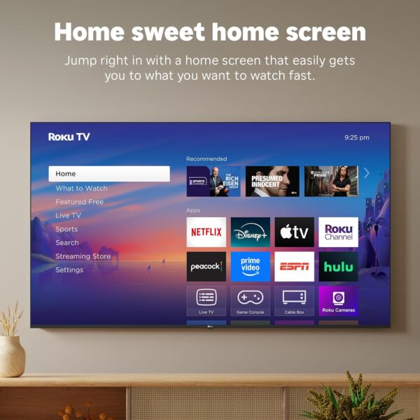 Roku Smart TV 2025 – 75-Inch Select Series, 4K HDR TV – RokuTV with Enhanced Voice Remote – Flat Screen LED Television with Wi-Fi for Streaming Live Local News, Sports, Family Entertainment - Image 7