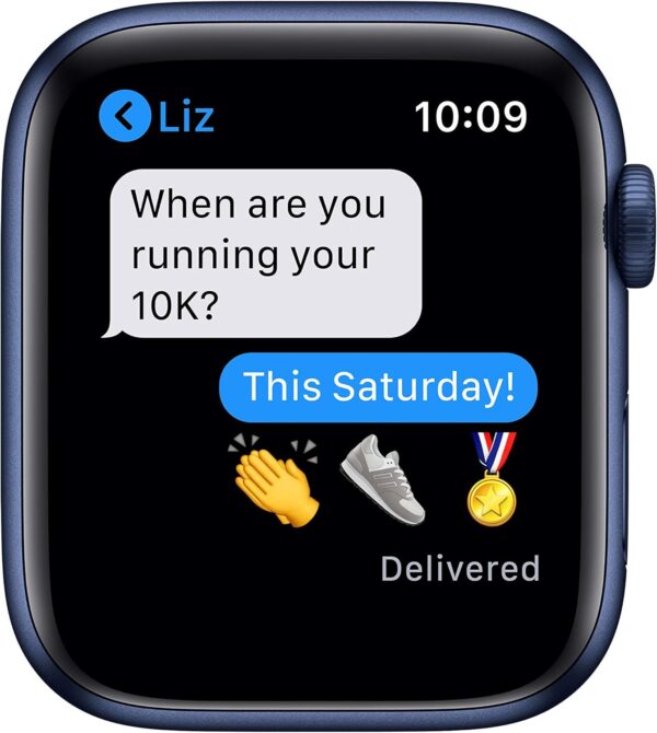 Apple Watch Series 6 (GPS, 44mm) - Blue Aluminum Case with Deep Navy Sport Band (Renewed) - Image 5