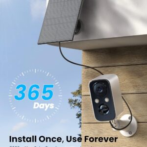 FOAOOD Solar Panel Security Cameras Wireless Outdoor – Battery Powered Cameras for Home Security WiFi Camera Surveillance Indoor System Floodlight Night Vison Alarm Motion Sensor Light Door Cam