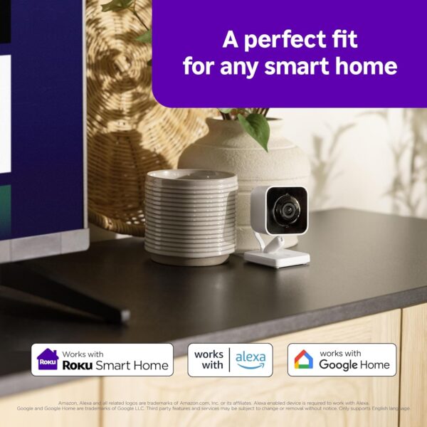 Roku Indoor Camera - Home Security - 1-Pack - Wired Security Camera & Pet Monitor with 1080p HD Color Night Vision, Works with Alexa & Google, Motion & Sound Detection, WDR & WiFi 6 - Image 7