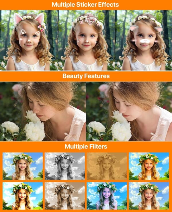 AI Digital Camera, Cameras for Photography with WiFi, AI Recognizes Everything, Autofocus Digital Camera for Kids with Dual Lens 3.6" IPS Touch Screen, 1080P Point and Shoot Cameras with 32 GB Card - Image 6