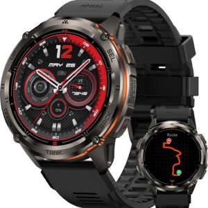 KOSPET Tank T3 Ultra 2 Smart Watch for Men GPS, Extra-Long Battery, Full Stainless Steel Body Rugged Smartwatch with Bluetooth Calling, 1.43″ AMOLED Display, Pressure&Altitude&Compass