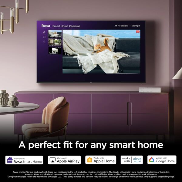 Roku Smart TV – 65-Inch Pro Series 4K QLED RokuTV with Backlit Roku Voice Remote Pro, Dolby Vision IQ, 120Hz Refresh Rate – Live Local News, Sports, Gaming - Image 8