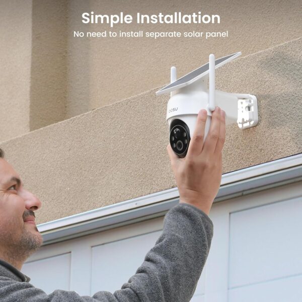 AOSU Security Cameras Outdoor Wireless, 4 Cam-Kit, No Subscription, Solar-Powered, Home Security Cameras System with 360° Pan & Tilt, Auto Tracking, 2K Color Night Vision, Easy Setup, 5G & 2.4G WiFi - Image 9