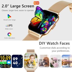 Smart Watch 45mm for Women Men(Dial/Answer Calls), 2.0″ Fitness Tracker Watch with Heart Rate/Blood Pressure/Blood Oxygen Monitor for Android iOS