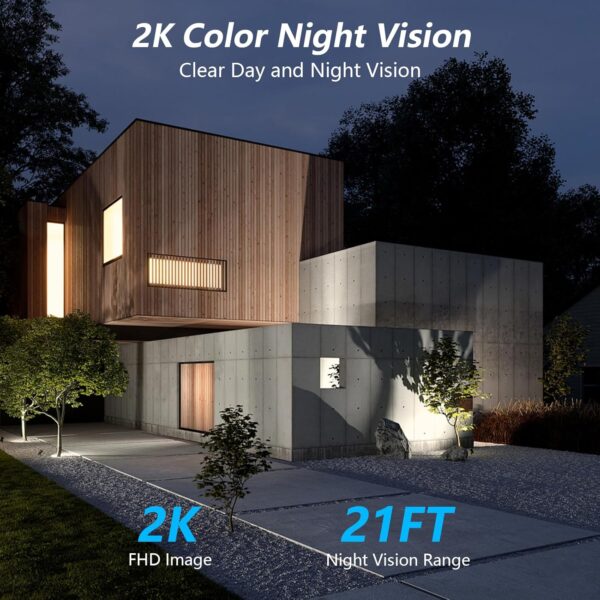 wansview Solar Camera Outdoor Wireless-2K 360°PTZ Cameras for Home Security with Dual Lens, Solar Panel/Battery Powered, PIR Detection, Color Night Vision, 2.4Ghz Wi-Fi Only, Works with Alexa, B7 1P W - Image 6