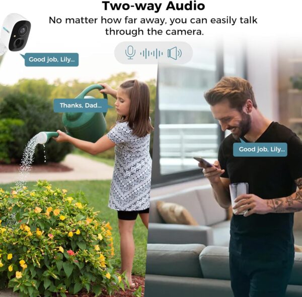 Sovmiku 2CG6 Solar Security Camera Wireless Outdoor,Battery Powered,Easy to Setup,PIR Motion Detection,Two Way Audio, Audible Flashlight Siren,2.4GHz Wi-Fi Color Night Vision, 180 Days Exchange Policy - Image 5