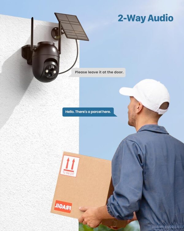 Security Cameras Wireless Outdoor Solar: 2K WiFi Camera for Home Security System - Battery Powered Cam IP66 Waterproof Motion Sensor 360° CCTV Camera- 5G Not Supported - Image 9