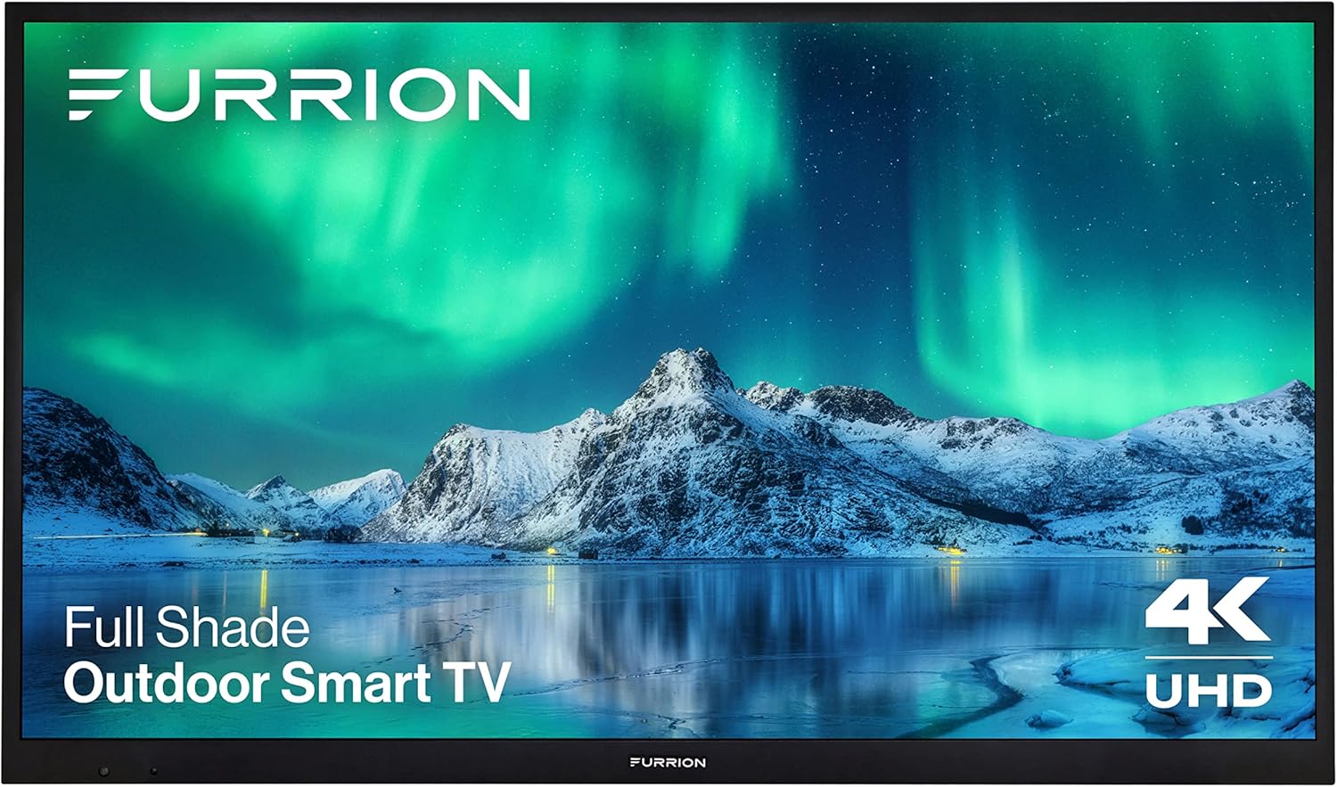 Furrion Aurora 50-Inch Full-Shade 4K LED Outdoor Smart TV - Weatherproof Outdoor Television w/ HDR10, Anti-Glare, 400-Nit LED Screen, Impact-Resistant Screen, External Antenna for Shaded Outdoor Areas