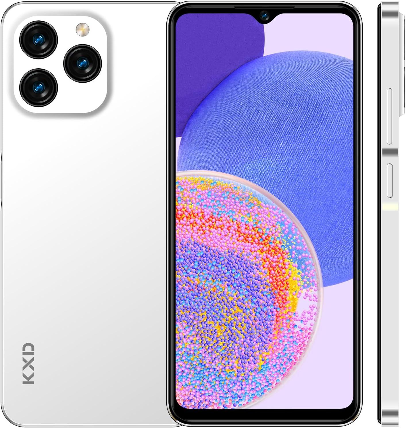 You are currently viewing KXD A07 Unlock Cell Phone, Android 12 Unlocked Phone, 4500mAh 10W Fast Smartphones, 13MP+8MP, 6.52 Inch HD+, 4GB + 64GB/SD 256GB Mobile Phone, Fingerprint/Face ID, 4G Dual SIM Phone – White