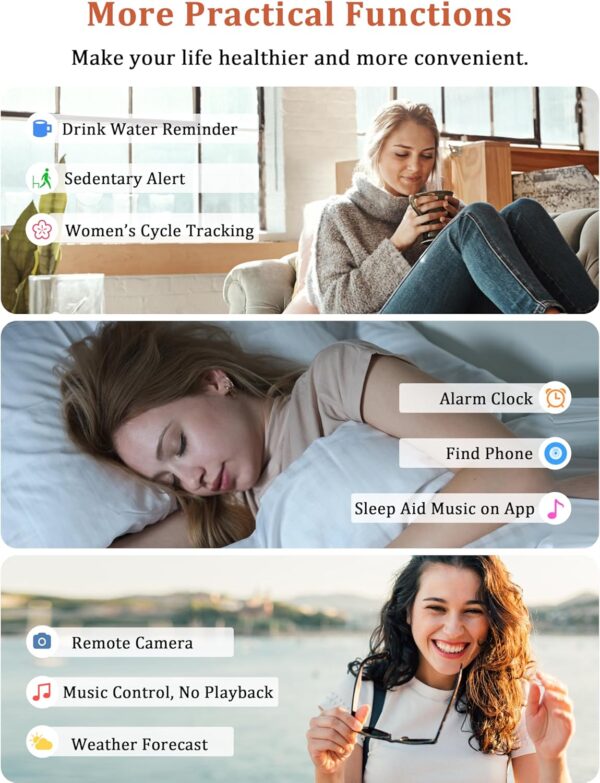 Smart Watch, Alexa Built-in, Answer/Make Calls 44mm Smartwatch Women Men, 1.83" Sports Watch IP68 Waterproof, Heart Rate SpO2 Sleep Stress Monitor, Step Counter Watch for Android & iOS Phone - Image 7
