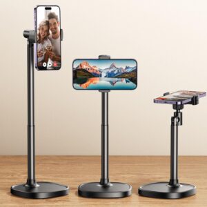 Read more about the article DIMONCOAT Phone Stand for Desk, Angle Height Adjustable Phone Holder for Desk, Aluminum Alloy Universal iPhone Holder, Retractable Cell Phone Stand Recording Office for iPhone 16 15 Pro Max Plus