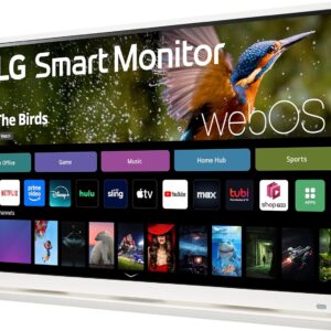 LG 32SR70U-W 32-Inch 4K UHD Smart Monitor with IPS Display webOS 23 USB Type-C Speakers x2 HDR 10 AirPlay 2 Screen Share Bluetooth Remote – White