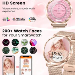 SUNKTA Smart Watch for Women(Dial/Answer Call), 1.32″ AMOLED HD Display, 100+ Sports Mode Fitness Tracker Watch, 5ATM Waterproof/IP68/Sleep Smartwatch Women, iOS Android Smart Watches for Women