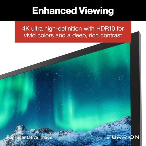 Furrion Aurora 50-Inch Full-Shade 4K LED Outdoor Smart TV - Weatherproof Outdoor Television w/ HDR10, Anti-Glare, 400-Nit LED Screen, Impact-Resistant Screen, External Antenna for Shaded Outdoor Areas - Image 7
