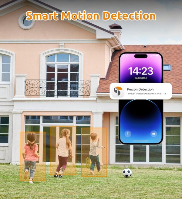 2K Security Cameras Wireless Outdoor, Cameras for Home Security with 2-Way Audio, PIR Motion Detection, Night Vision, Cloud Storage, IP65 Weatherproof, Outdoor Camera Work with Alexa & Google Home - Image 7
