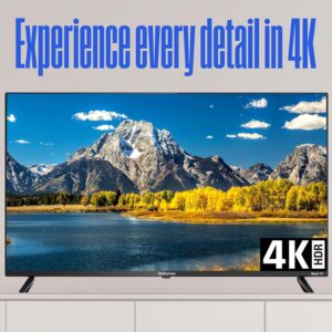 Westinghouse Edgeless Roku TV – 43 Inch Smart Television, 4K LED UHD w/HDR 10, Wi-Fi & Mobile App Connectivity, Flat Screen Compatible w/Apple AirPlay, Alexa, & Google Assistant