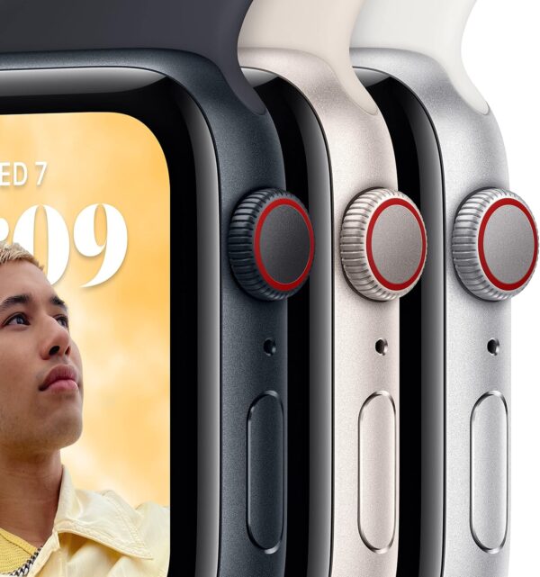 Apple Watch SE 2nd Gen (GPS, 40mm) - Starlight Case with Starlight Sport Band S/M (Renewed) - Image 3