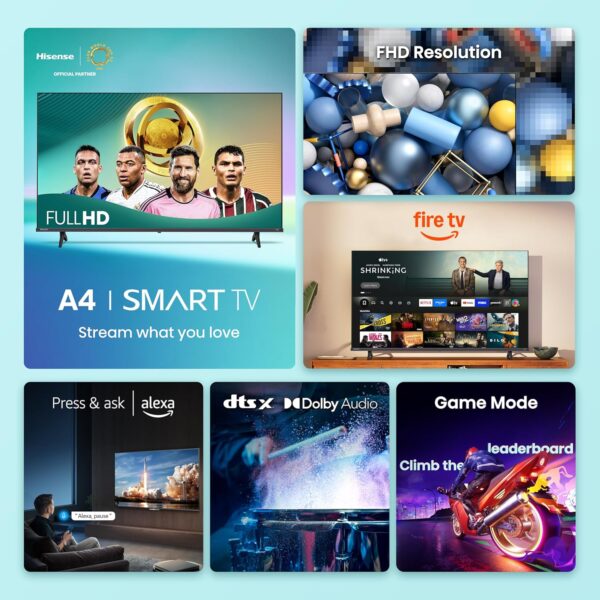 Hisense 40-Inch Class A4 Series FHD 1080p Smart Fire TV (40A4NF, 2025 Model) - DTS Virtual: X, Slim Bezel Design, Alexa Built in - Image 3