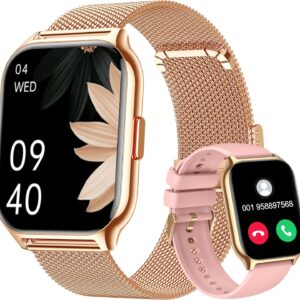 Smart Watch 45mm for Women Men(Dial/Answer Calls), 2.0″ Fitness Tracker Watch with Heart Rate/Blood Pressure/Blood Oxygen Monitor for Android iOS