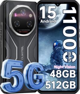 Read more about the article OUKITEL WP55 Pro 5G Rugged Smartphone Unlocked Android 15-48GB+512GB/2TB Rugged Cellphones, 6.6”FHD+Display 108MP Rear Camera 11000mAh(33w) Battery Waterproof Mobile Phone, IP68/IP69K/NFC