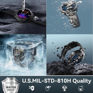 OUKITEL Smart Watch for Men GPS Watch, 1.43″ AMOLED Display, 5ATM Waterproof Military Watch, 150+ Sport Modes, Fitness Activity Tracke with Compass Pedometer Sleep Monitor Heart Rate, for Android iOS