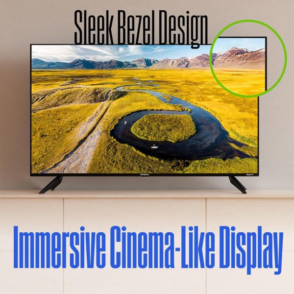 Westinghouse Edgeless Roku TV - 43 Inch Smart Television, 4K LED UHD w/HDR 10, Wi-Fi & Mobile App Connectivity, Flat Screen Compatible w/Apple AirPlay, Alexa, & Google Assistant - Image 4