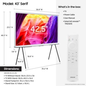 Samsung 43-Inch Class QLED 4K The Serif LS01D Series Quantum HDR Smart TV (QN43LS01D, 2024 Model) (Renewed)