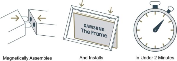 Frame My TV Deco TV Frames - Champagne Smart Frame Compatible ONLY with Samsung The Frame TV and Pro (65 inch, Fits 2021-2025) - Image 4
