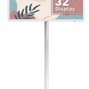 Teamgee 32-Inch Portable Smart Screen on Wheels, Wireless Touch Monitor with 8-Hour Battery, Android 13, Full-Motion Mount for Streaming, Work, and Multi-Purpose Use