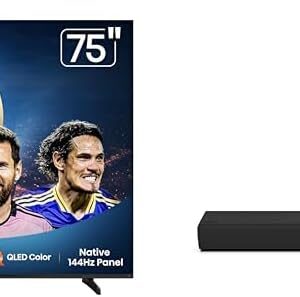 Hisense 75QD7QF Mini-LED 4K UHD Smart Fire TV AX3100Q 3.1Ch Sound Bar with Wireless Subwoofer