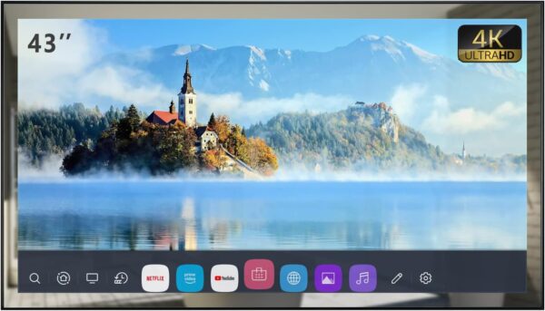 elecsung 43 inch 4K UHD Smart Mirror TV for Bathroom Waterproof ATSC Tuner, Dolby Atmos,Built-in Alexa, Wi-Fi & Bluetooth for Hotel/Kitchen 2025 Model SS550U22-43