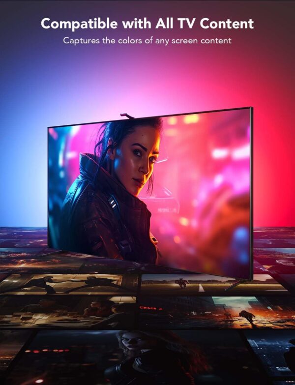 Govee Envisual TV LED Backlight T2 with Dual Cameras, 11.8ft RGBIC Wi-Fi LED Strip Lights for 55-65 inch TVs, Double Strip Light Beads, for Home Decorations, Smart App Control, Music Sync - Image 4