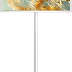 32-Inch Portable TV with Touch Screen | 6GB RAM + 128GB Storage | 1080P Full HD Portable Monitor with Built-in 8-Hour Battery | Android 13 OS | Rolling TV on Wheels | Remote Control