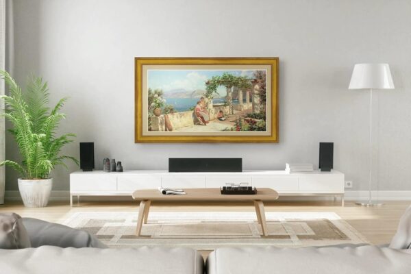 Frame My TV Deco TV Frames - Antique Gold Smart Frame Compatible ONLY with Samsung The Frame TV and Pro (65", Fits 2021-2025) - Image 2