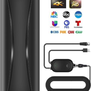 2800+ Miles Range TV Antenna,2025 Strongest Digital TV Antenna Indoor Outdoor with Amplifier Signal Booster, HD Antenna for Local Channels for Smart Tv and Old TVs-38ft Coax Cable-Support 8K 4K 1080p