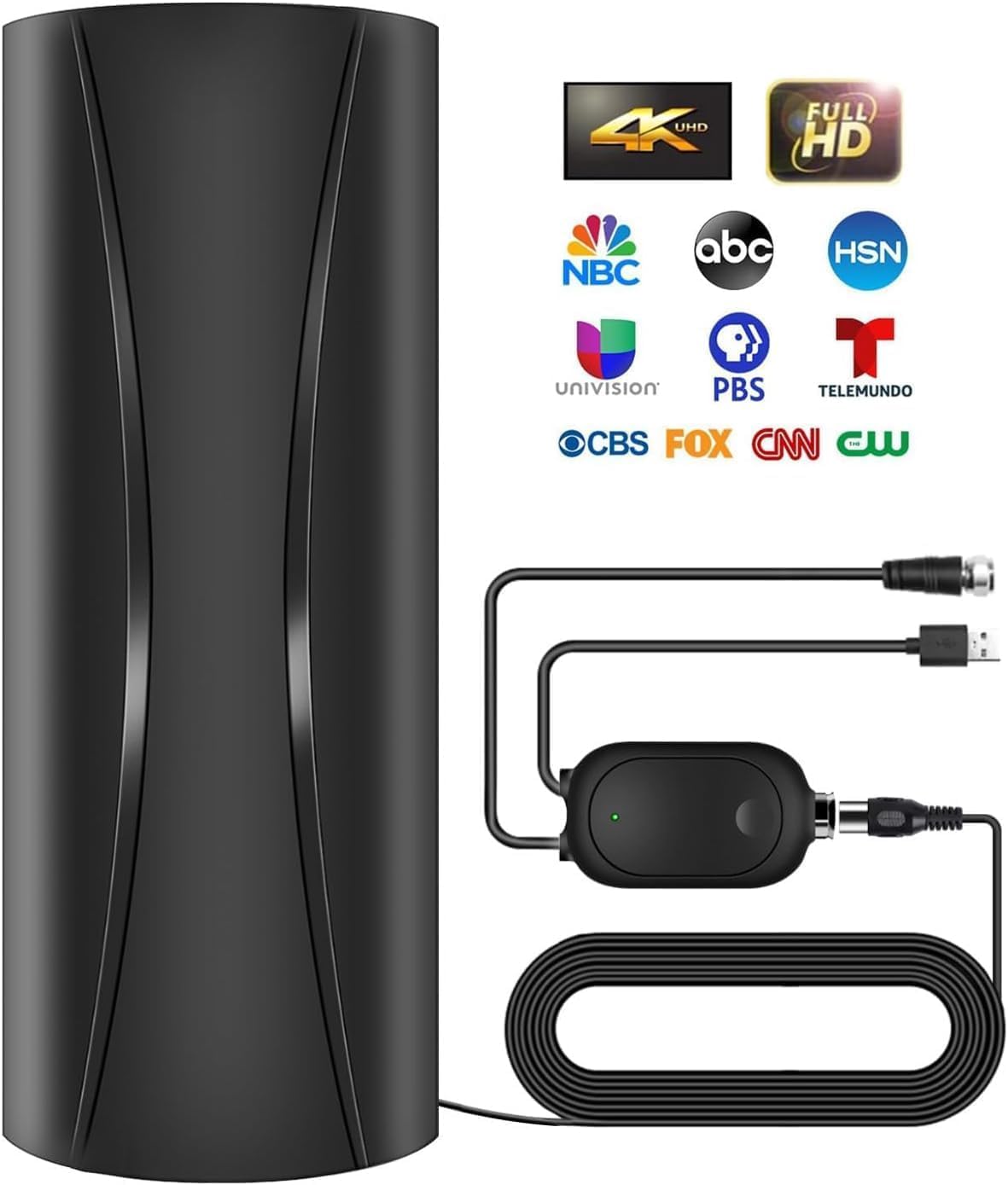 2800+ Miles Range TV Antenna,2025 Strongest Digital TV Antenna Indoor Outdoor with Amplifier Signal Booster, HD Antenna for Local Channels for Smart Tv and Old TVs-38ft Coax Cable-Support 8K 4K 1080p