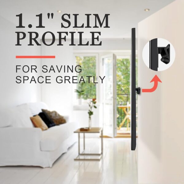 No Stud TV Wall Mount, Drywall Studless TV Hanger No Damage, No Drill, Non Screws, Dry Wall Flat Screen TVs Easy Install Bar Bracket fits VESA 12-55 inch TVs up to 99 lbs, Include Hardware Levels - Image 2