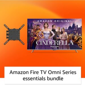 Amazon Fire TV 75″ Omni Series 4K UHD smart TV bundle with Full Motion Wall Mount and Red Remote Cover