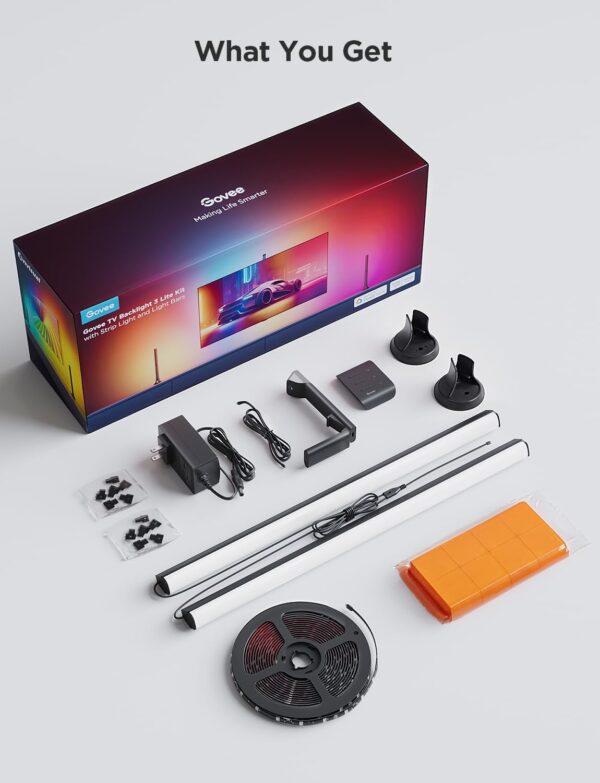 Govee TV Backlight 3 Lite Kit, 11.8ft RGBICW Wi-Fi TV LED Strip Lights for 55-65in TVs with Camera and 15 Inches Smart Light Bars with 4-in-1 Light Beads - Works with Alexa & Google Home - Image 9