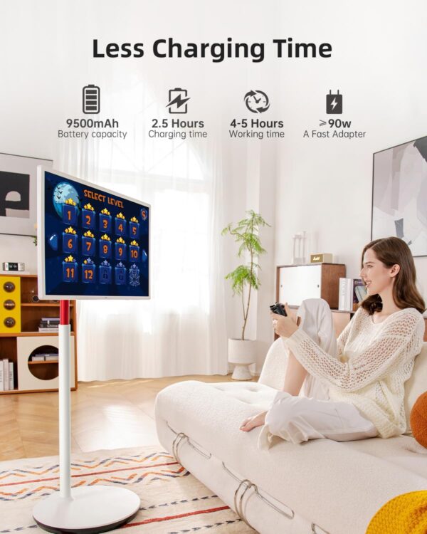 KTC MegPad 32" Smart Portable TV, 4K Touch Screen Portable TV Monitor, Android 13 Google EDLA Certified 8G RAM+128G Storage, Octa-core CPU 9500mAh Battery, Dual 6W Speakers WiFi 6 - Image 8
