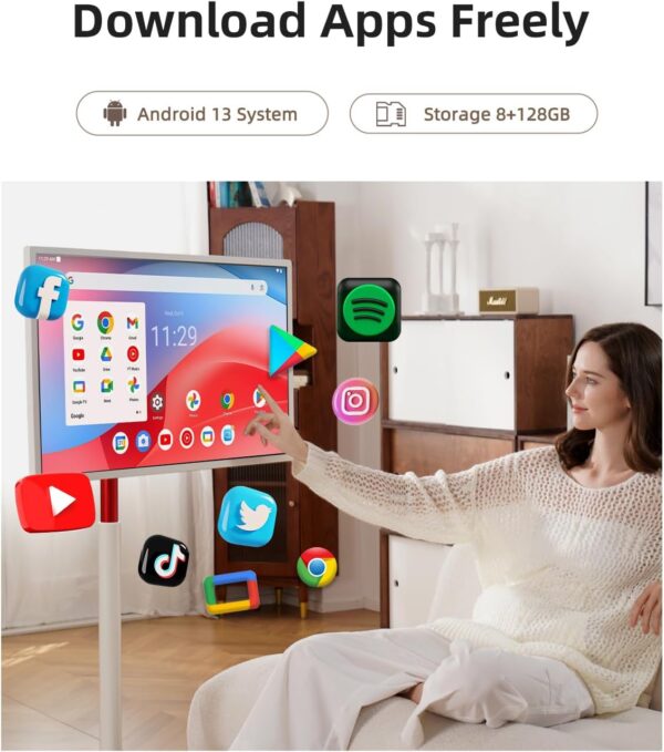KTC MegPad 32" Smart Portable TV, 4K Touch Screen Portable TV Monitor, Android 13 Google EDLA Certified 8G RAM+128G Storage, Octa-core CPU 9500mAh Battery, Dual 6W Speakers WiFi 6 - Image 4