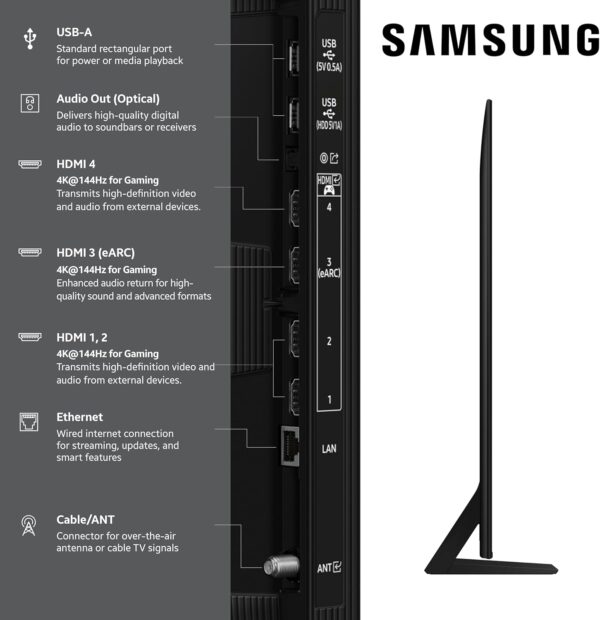 Samsung 75-Inch Class Neo QLED QN70F 4K Mini LED Smart TV (2025 Model) NQ4 AI Gen2 Processor, Quantum Matrix Technology Slim, Motion Xcelerator 144Hz, Samsung Vision AI, Alexa Built-in - Image 3